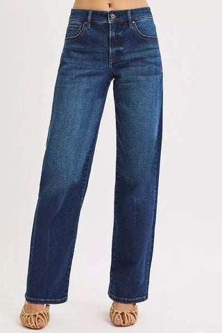 RISEN Mid Rise Wide Baggy Jeans - A Roese Boutique
