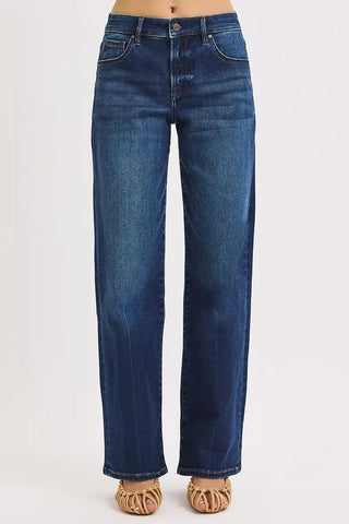 RISEN Mid Rise Wide Baggy Jeans - A Roese Boutique