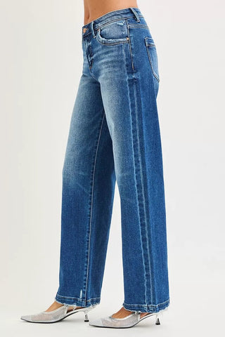 RISEN Slouchy Baggy Jeans Pocket Side Seam Detail - A Roese Boutique