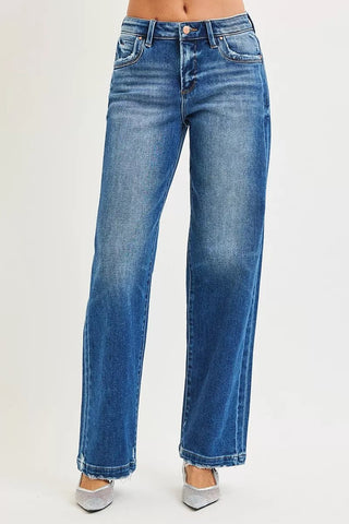 RISEN Slouchy Baggy Jeans Pocket Side Seam Detail - A Roese Boutique