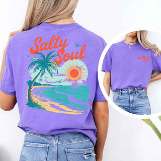 Salty Soul Comfort Colors Tee – Women’s Summer Beach Shirt - A Roese Boutique