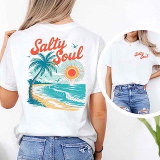 Salty Soul Comfort Colors Tee – Women’s Summer Beach Shirt - A Roese Boutique