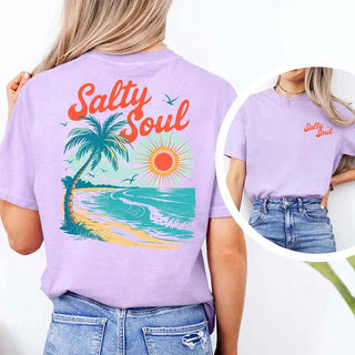 Salty Soul Comfort Colors Tee – Women’s Summer Beach Shirt - A Roese Boutique