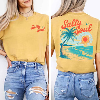 Salty Soul Comfort Colors Tee – Women’s Summer Beach Shirt - A Roese Boutique