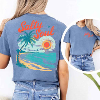 Salty Soul Comfort Colors Tee – Women’s Summer Beach Shirt - A Roese Boutique