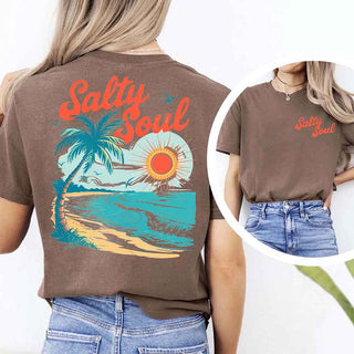 Salty Soul Comfort Colors Tee – Women’s Summer Beach Shirt - A Roese Boutique