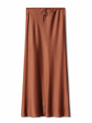 Satin Midi Skirt - A Roese Boutique