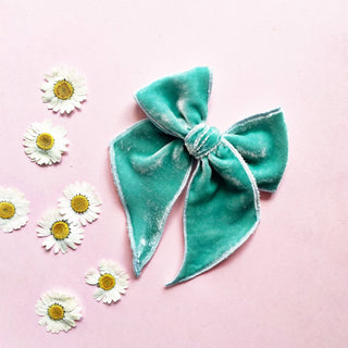 Sea Glass Velvet Elle Bow - A Roese Boutique