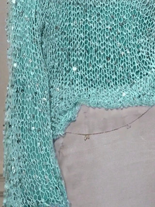 Sequin Long Sleeve Knit Cover Up - A Roese Boutique