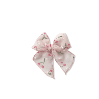 Sheer Cherries Textured Elle Bow - A Roese Boutique