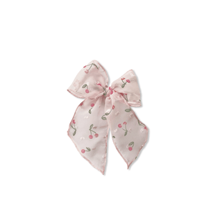 Sheer Cherries Textured Elle Bow - A Roese Boutique