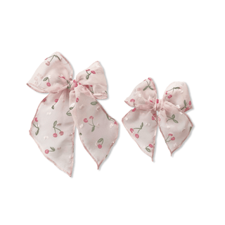 Sheer Cherries Textured Elle Bow - A Roese Boutique