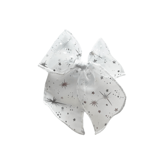 Sheer Sliver Twinkle Stars Elle Bow - A Roese Boutique