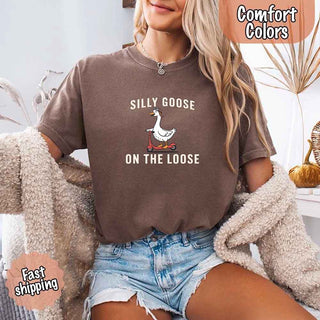 Silly Goose On The Loose Comfort Colors Tee – Funny Gift Shirt - A Roese Boutique