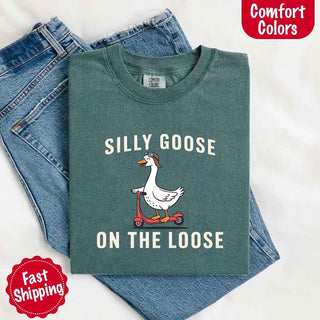 Silly Goose On The Loose Comfort Colors Tee – Funny Gift Shirt - A Roese Boutique
