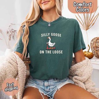 Silly Goose On The Loose Comfort Colors Tee – Funny Gift Shirt - A Roese Boutique