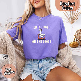Silly Goose On The Loose Comfort Colors Tee – Funny Gift Shirt - A Roese Boutique