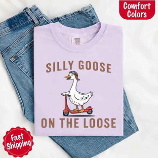 Silly Goose On The Loose Comfort Colors Tee – Funny Gift Shirt - A Roese Boutique