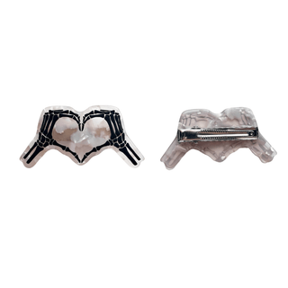 Skeleton Heart Hands Hair Clip - A Roese Boutique