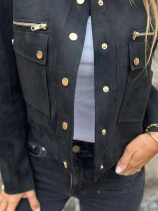 Snap Down Long Sleeve Jacket - A Roese Boutique