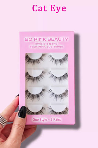 SO PINK BEAUTY Faux Mink Eyelashes 5 Pairs - A Roese Boutique