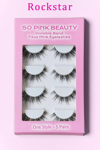 SO PINK BEAUTY Faux Mink Eyelashes 5 Pairs - A Roese Boutique