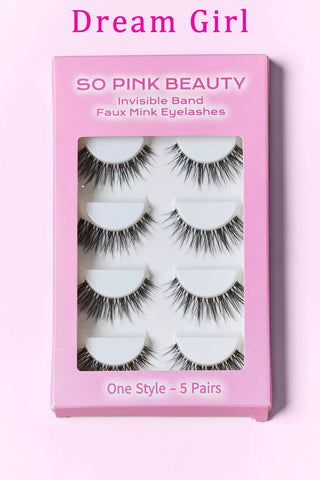 SO PINK BEAUTY Faux Mink Eyelashes 5 Pairs - A Roese Boutique