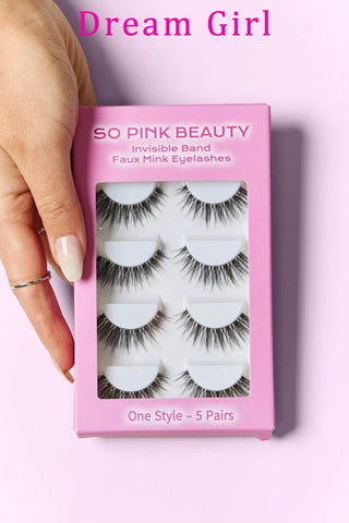 SO PINK BEAUTY Faux Mink Eyelashes 5 Pairs - A Roese Boutique