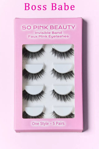 SO PINK BEAUTY Faux Mink Eyelashes 5 Pairs - A Roese Boutique