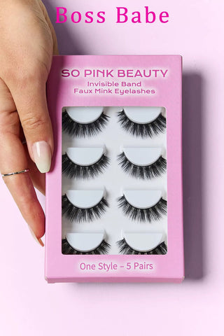 SO PINK BEAUTY Faux Mink Eyelashes 5 Pairs - A Roese Boutique