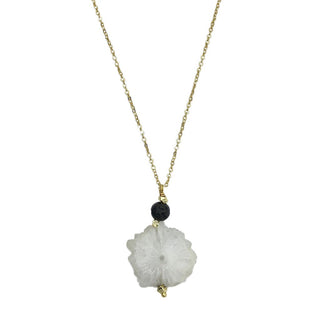 Solar Quartz Lava Necklace - A Roese Boutique