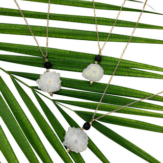Solar Quartz Lava Necklace - A Roese Boutique