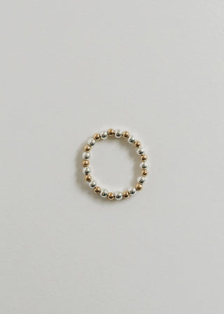 Sterling Silver + 14k Gold Filled || Beaded Stretch Ring - A Roese Boutique