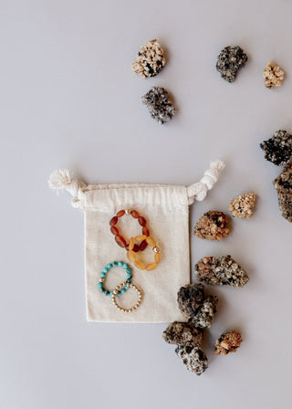 Sterling Silver + 14k Gold Filled || Beaded Stretch Ring - A Roese Boutique