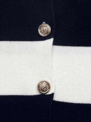 Striped Button-Down Knit Cardigan - A Roese Boutique
