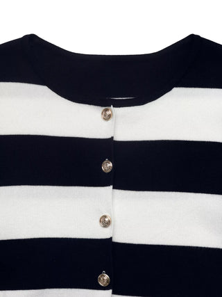 Striped Button-Down Knit Cardigan - A Roese Boutique