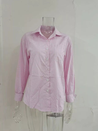 Striped Button-Down Relaxed Fit Shirt - A Roese Boutique