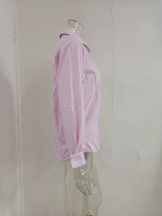 Striped Button-Down Relaxed Fit Shirt - A Roese Boutique