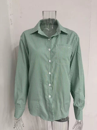 Striped Button-Down Relaxed Fit Shirt - A Roese Boutique