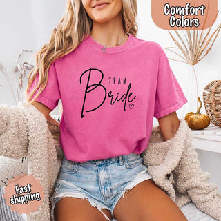 Team Bride Comfort Colors Shirts – Bride, Bridesmaid, Bachelorette Party & Proposal Gift Tees - A Roese Boutique