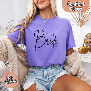 Team Bride Comfort Colors Shirts – Bride, Bridesmaid, Bachelorette Party & Proposal Gift Tees - A Roese Boutique
