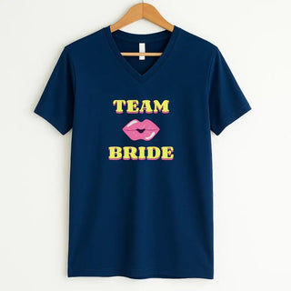 🍾 Team Bride & The Bride 💍 Bachelorette Party Matching V - Neck T-Shirts - A Roese Boutique