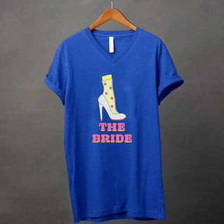 🍾 Team Bride & The Bride 💍 Bachelorette Party Matching V - Neck T-Shirts - A Roese Boutique