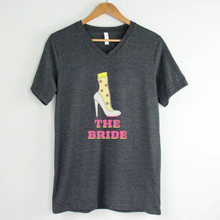 🍾 Team Bride & The Bride 💍 Bachelorette Party Matching V - Neck T-Shirts - A Roese Boutique