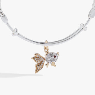 Textured Goldfish Charm Bangle - A Roese Boutique