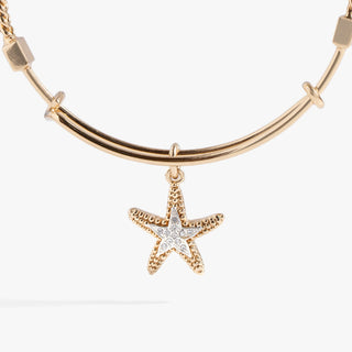 Textured Starfish Charm Bangle - A Roese Boutique