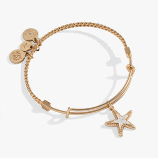 Textured Starfish Charm Bangle - A Roese Boutique