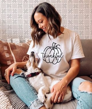 Thankful Pumpkin T-Shirt - A Roese Boutique