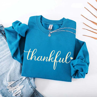 Thankful Sweatshirt for Women - Cozy Thanksgiving Gift Sweater - A Roese Boutique