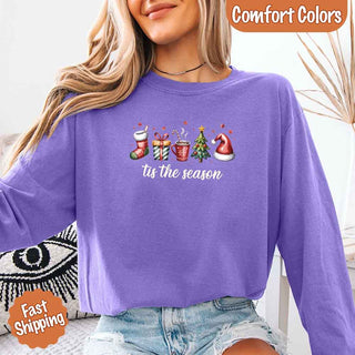 Tis The Season Comfort Colors Long Sleeve Christmas Shirt - A Roese Boutique